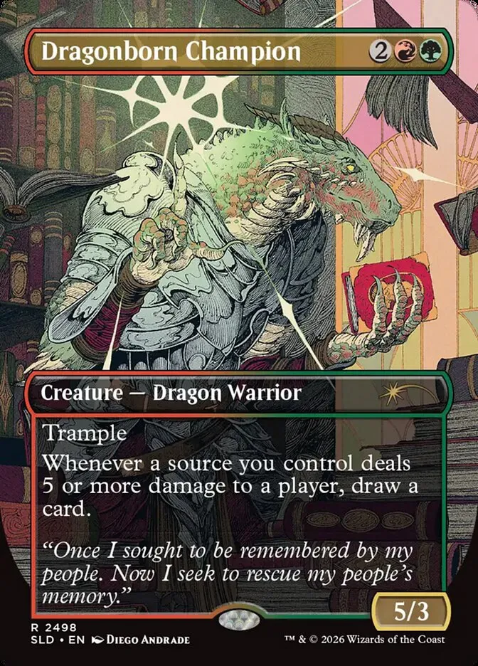 2019 Secret Lair Drop Dragonborn Champion #2498 rare card image