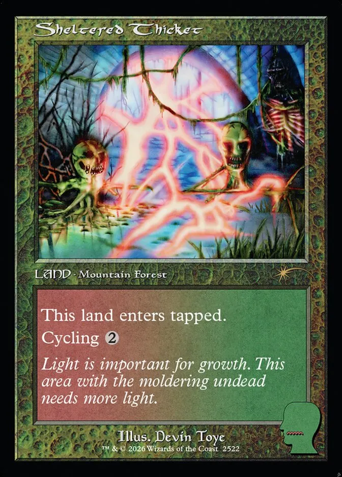 2019 Secret Lair Drop Sheltered Thicket #2522 rare card image