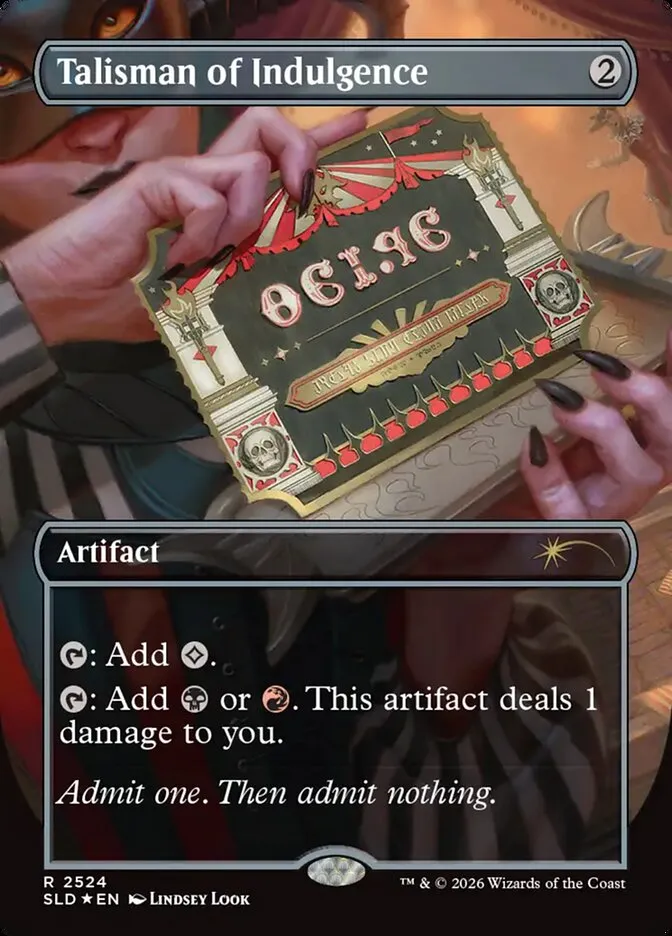 2019 Secret Lair Drop Talisman of Indulgence #2524 rare card image