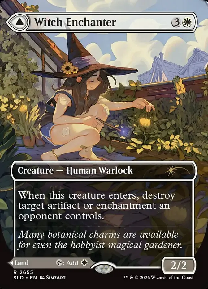 2019 Secret Lair Drop Witch Enchanter // Witch-Blessed Meadow #2655 rare card image