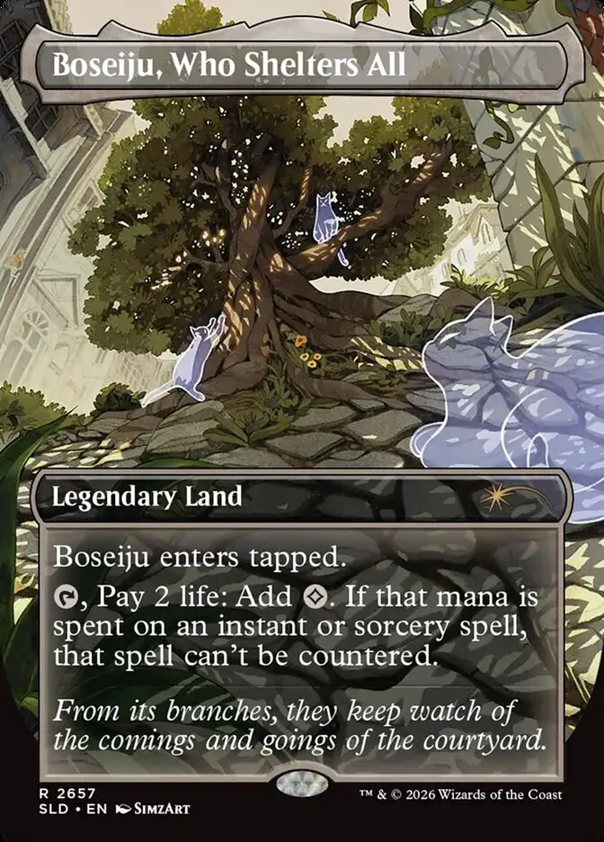2019 Secret Lair Drop Boseiju, Who Shelters All #2657 rare card image