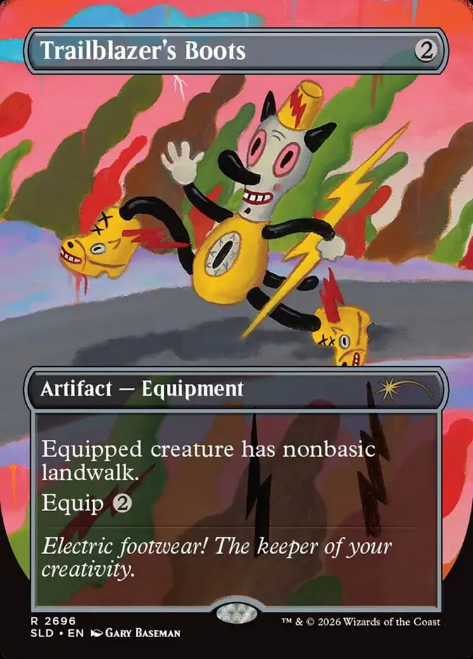 2019 Secret Lair Drop Trailblazer's Boots #2696 rare card image
