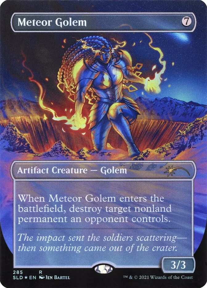 2019 Secret Lair Drop Meteor Golem #285 rare card image