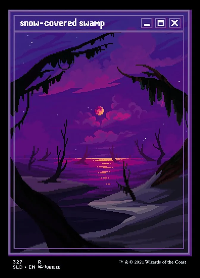 2019 Secret Lair Drop Snow-Covered Swamp #327 rare card image