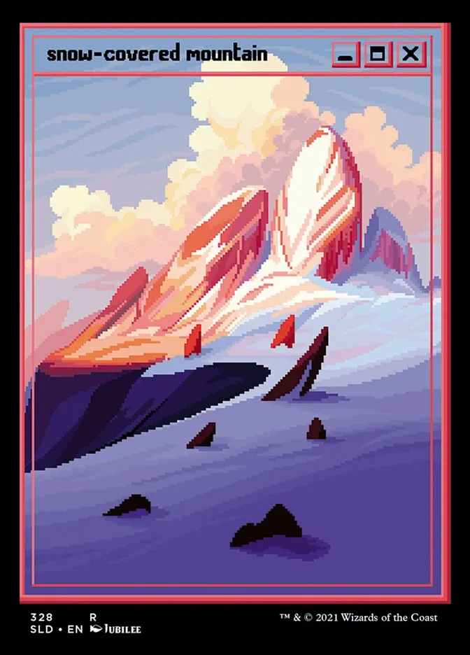 2019 Secret Lair Drop Snow-Covered Mountain #328 rare card image