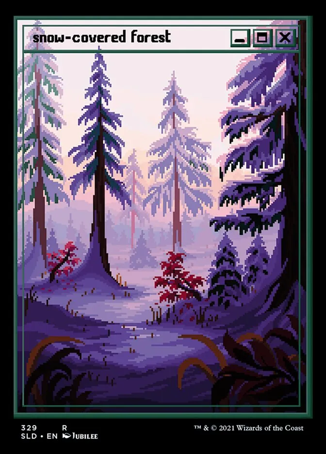 2019 Secret Lair Drop Snow-Covered Forest #329 rare card image