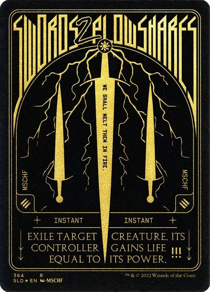 2019 Secret Lair Drop Swords to Plowshares #364 rare card image