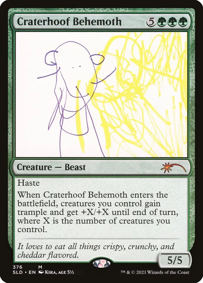 2019 Secret Lair Drop Craterhoof Behemoth #376 mythic card image
