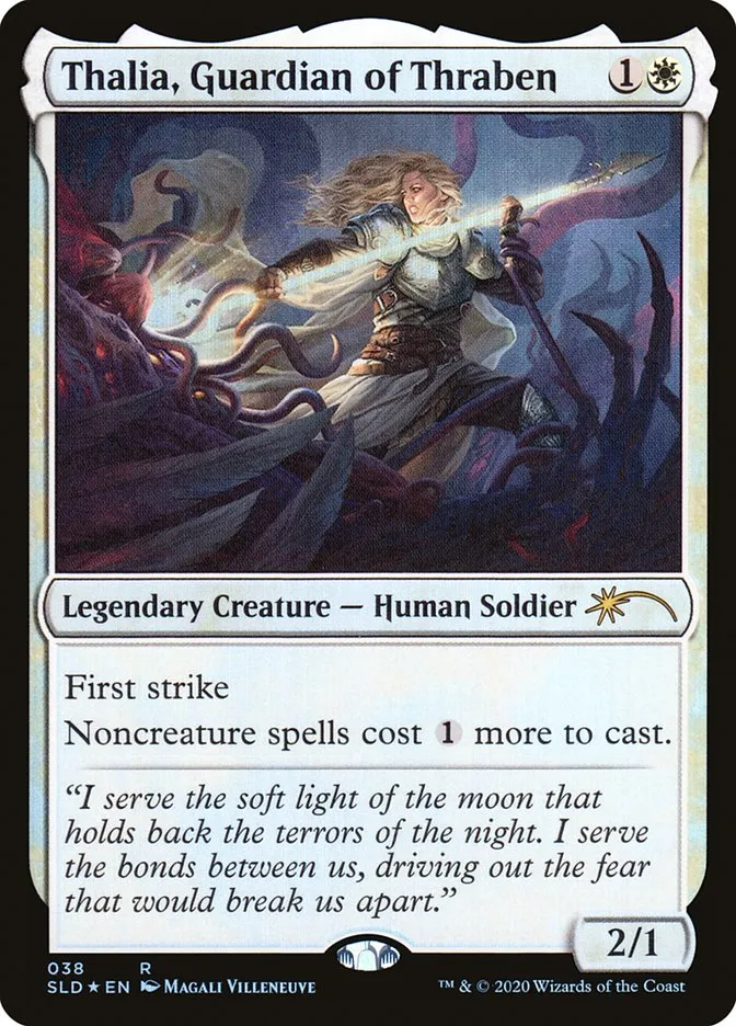 2019 Secret Lair Drop Thalia, Guardian of Thraben rare #38 rare card image