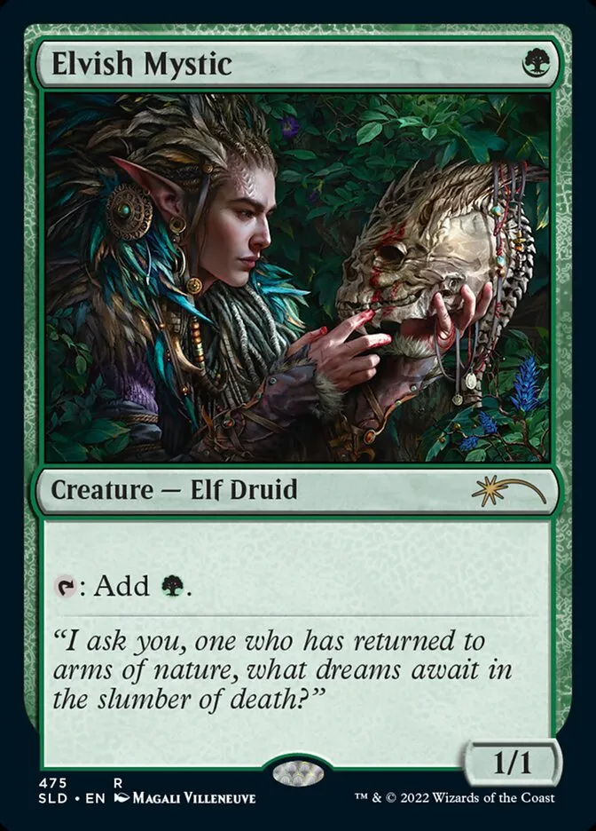 2019 Secret Lair Drop Elvish Mystic #475 rare card image