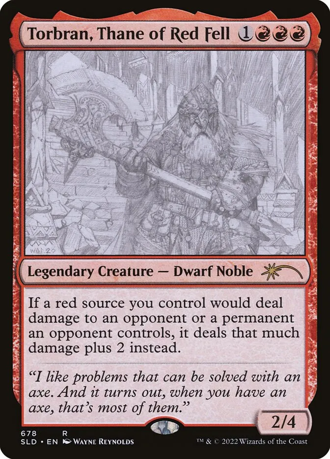 2019 Secret Lair Drop Torbran, Thane of Red Fell #678 rare card image
