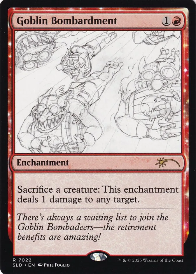 2019 Secret Lair Drop Goblin Bombardment #7022 rare card image