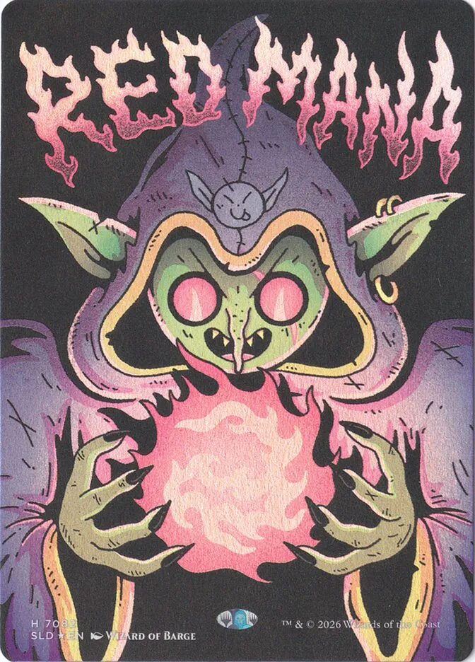 2019 Secret Lair Drop Red Mana #7082 common card image