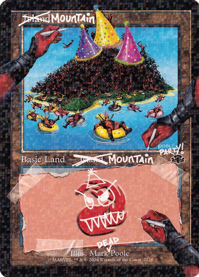 2019 Secret Lair Drop Mountain [Pool Party Foil] common #7128 common card image