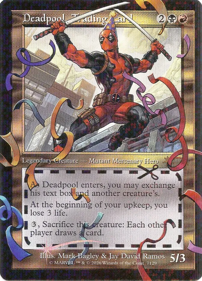 2019 Secret Lair Drop Deadpool, Trading Card [Pool Party Foil] mythic #7129 mythic card image