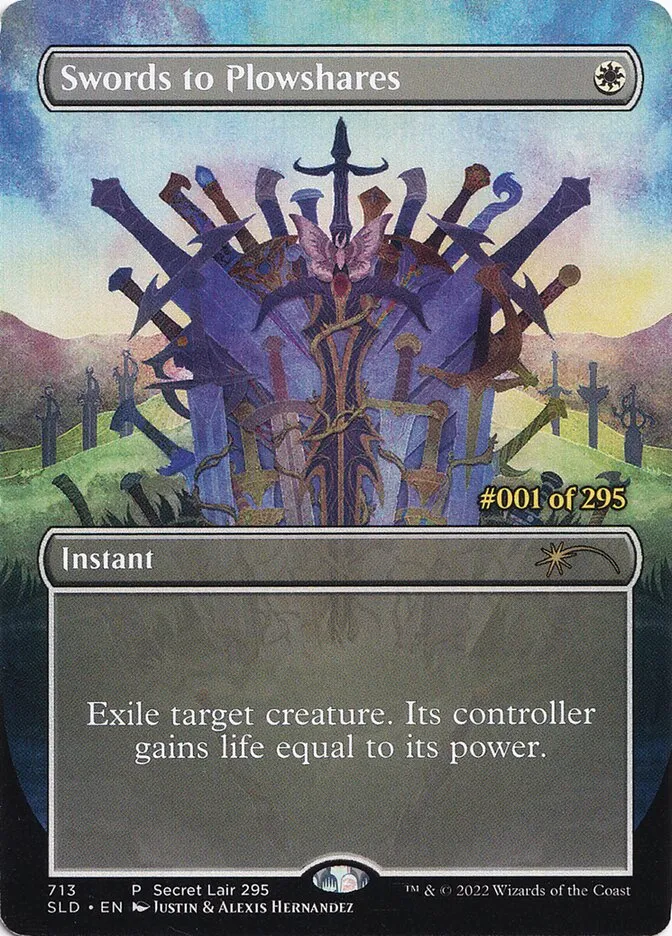 2019 Secret Lair Drop Swords to Plowshares rare #713 rare card image