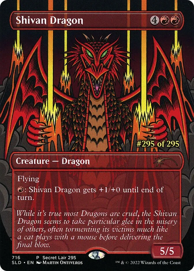 2019 Secret Lair Drop Shivan Dragon #716 rare card image