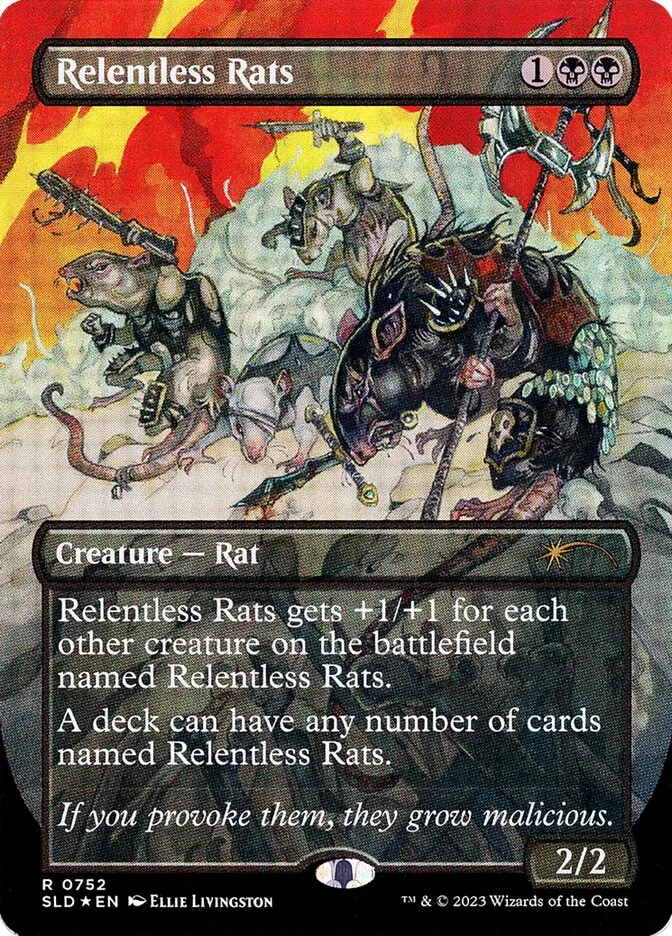 2019 Secret Lair Drop Relentless Rats #752 rare card image