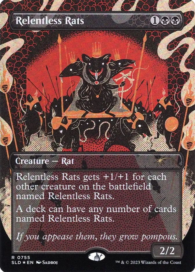 2019 Secret Lair Drop Relentless Rats #755 rare card image