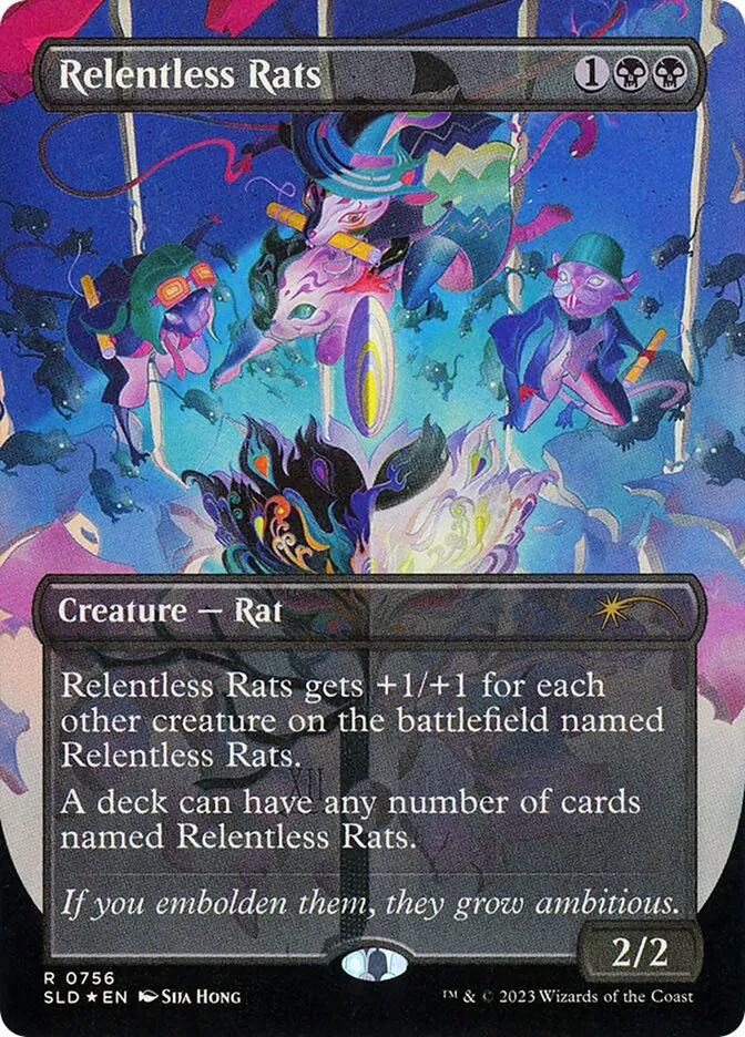 2019 Secret Lair Drop Relentless Rats #756 rare card image