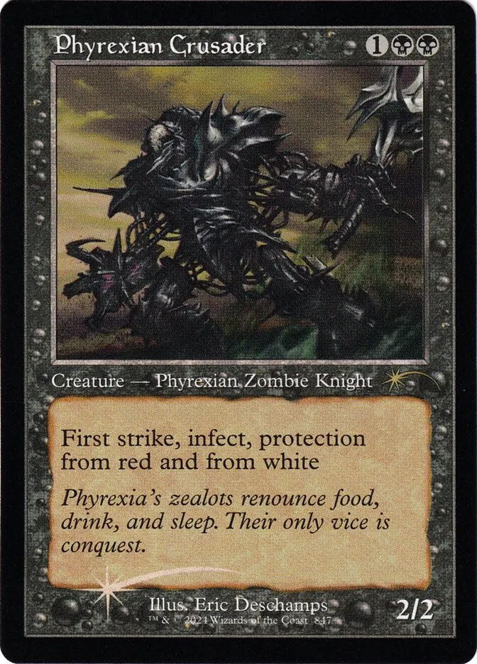 2019 Secret Lair Drop Phyrexian Crusader #847 rare card image