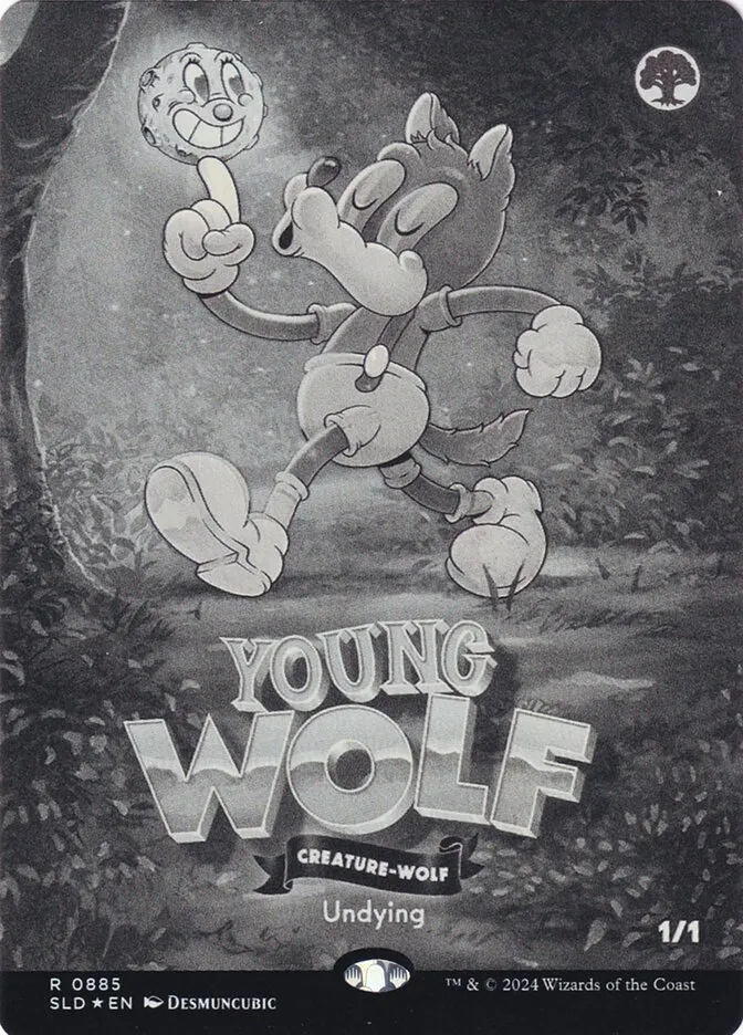 2019 Secret Lair Drop Young Wolf #885 rare card image