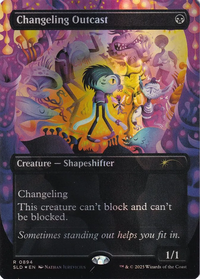 2019 Secret Lair Drop Changeling Outcast #894 rare card image