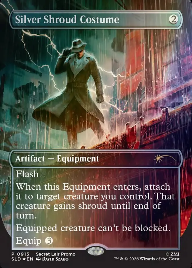 2019 Secret Lair Drop Silver Shroud Costume #915 rare card image