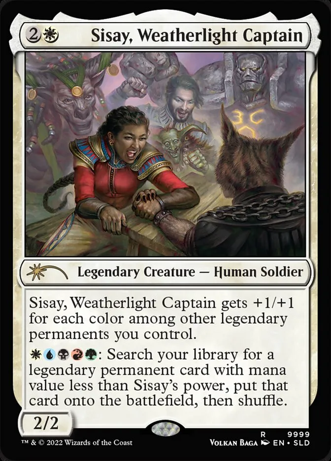 2019 Secret Lair Drop Sisay, Weatherlight Captain #9999 rare card image