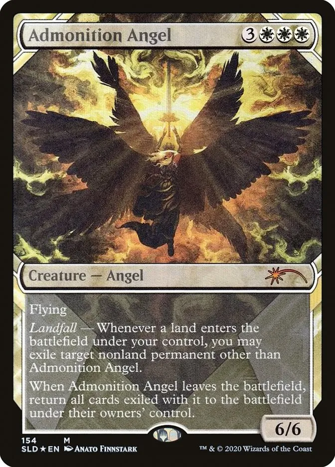 2019 Secret Lair Drop Admonition Angel mythic #154 mythic card image