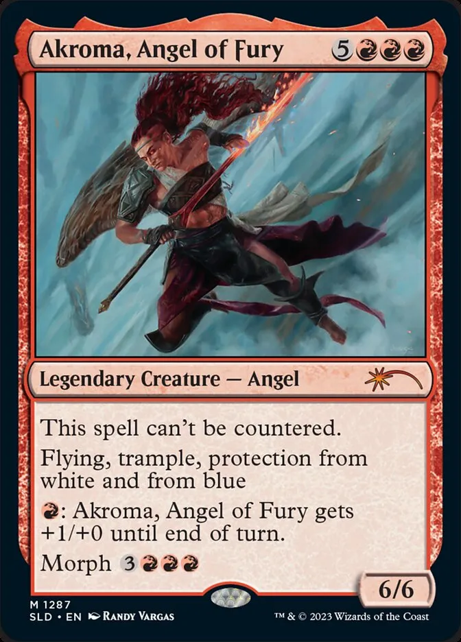 2019 Secret Lair Drop Akroma, Angel of Fury [Foil] mythic #1287 mythic card image