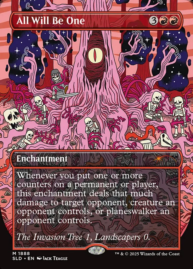 2019 Secret Lair Drop All Will Be One [Rainbow Foil] mythic #1888 mythic card image