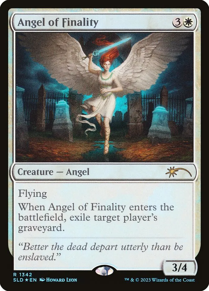 2019 Secret Lair Drop Angel of Finality #1342 rare card image