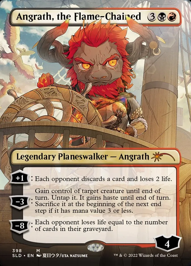 2019 Secret Lair Drop Angrath, the Flame-Chained #398 mythic card image