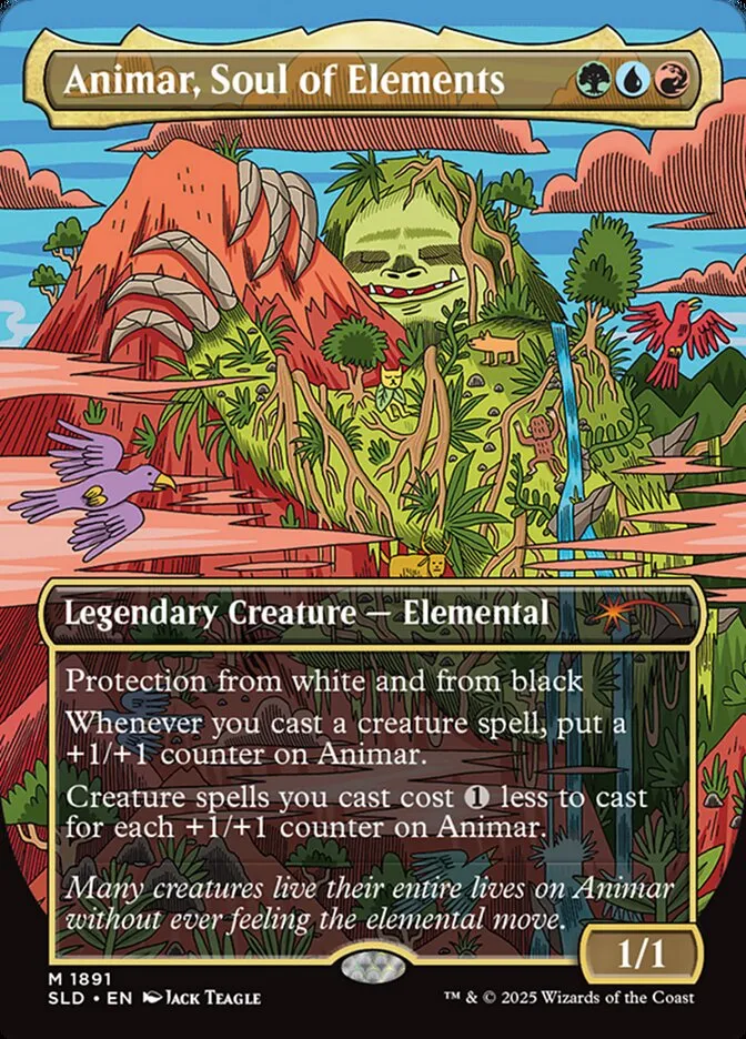 2019 Secret Lair Drop Animar, Soul of Elements [Rainbow Foil] mythic #1891 mythic card image
