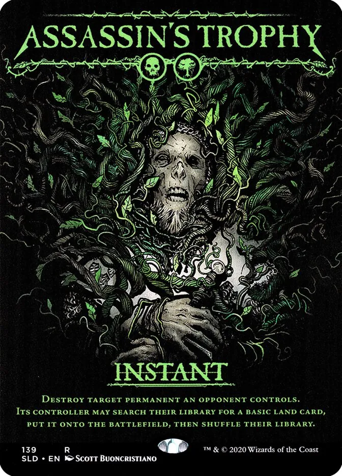 2019 Secret Lair Drop Assassin's Trophy #139 rare card image