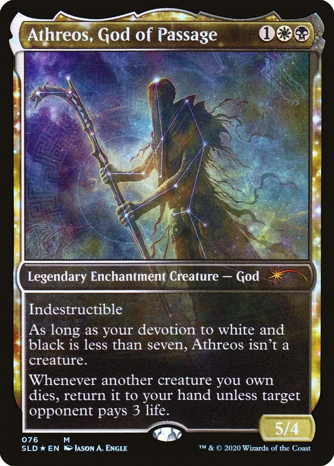 2019 Secret Lair Drop Athreos, God of Passage mythic #76 mythic card image