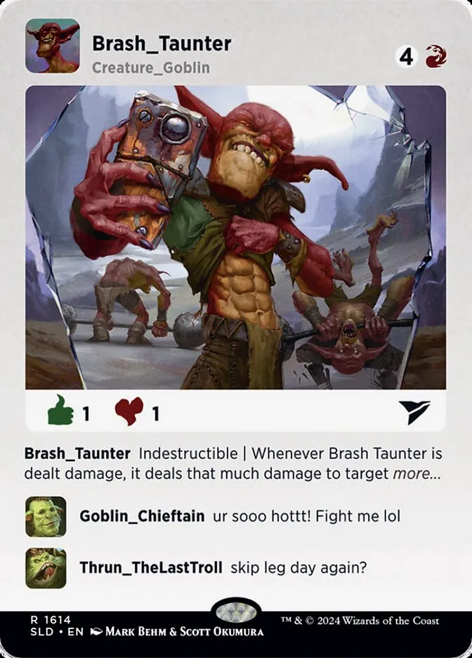 2019 Secret Lair Drop Brash Taunter #1614 rare card image