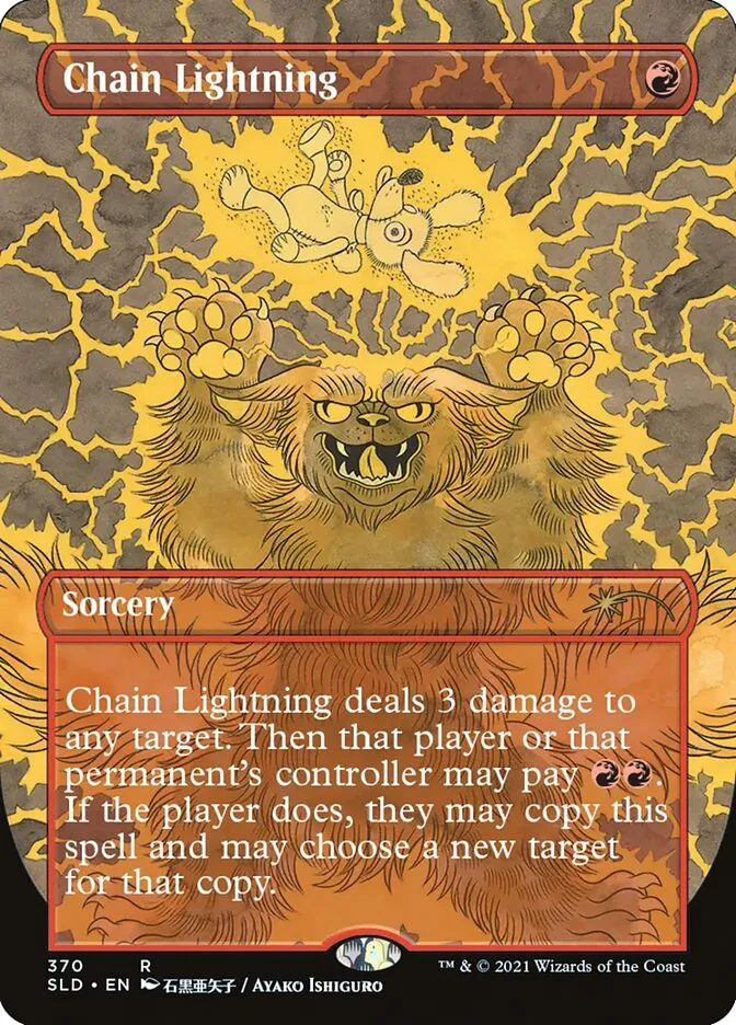 2019 Secret Lair Drop Chain Lightning #370 rare card image