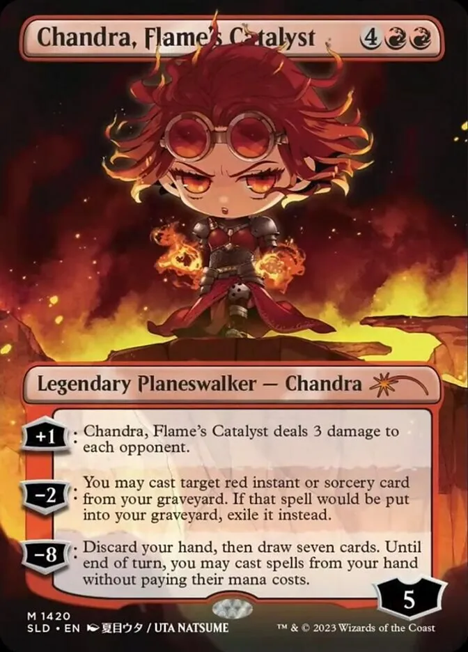 2019 Secret Lair Drop Chandra, Flame's Catalyst [Rainbow Foil] mythic #1420 mythic card image