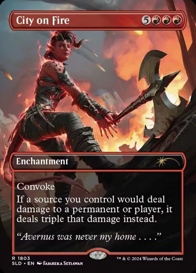 2019 Secret Lair Drop City on Fire [Borderless Foil] rare #1803 rare card image