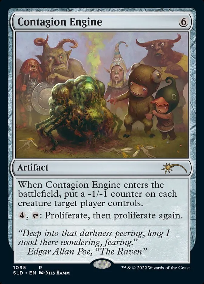2019 Secret Lair Drop Contagion Engine #1095 rare card image