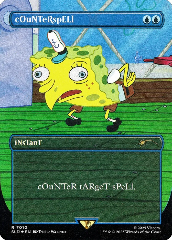 2019 Secret Lair Drop Counterspell [Spongebob Foil] rare #7010 rare card image