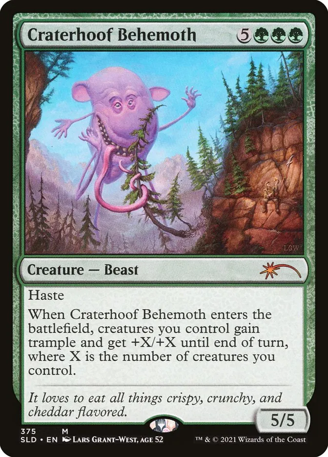 2019 Secret Lair Drop Craterhoof Behemoth #375 mythic card image