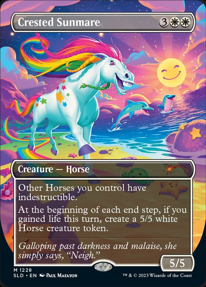 2019 Secret Lair Drop Crested Sunmare #1228 mythic card image