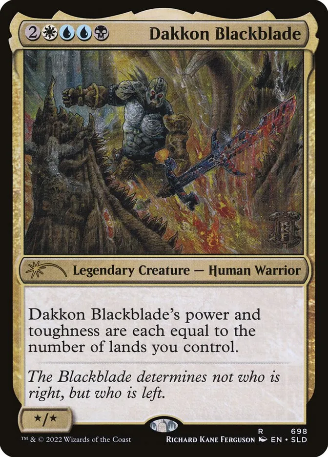 2019 Secret Lair Drop Dakkon Blackblade #698 rare card image