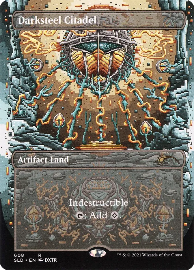 2019 Secret Lair Drop Darksteel Citadel [Borderless Foil] rare #608 rare card image