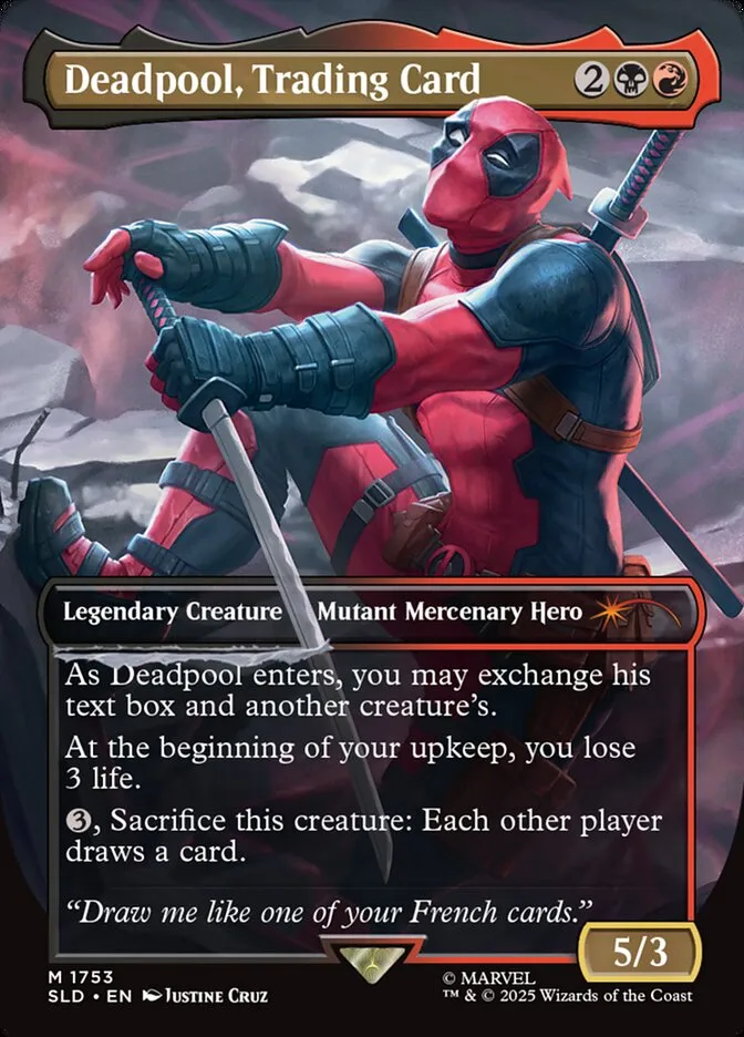 2019 Secret Lair Drop Deadpool, Trading Card [Rainbow Foil] mythic #1753 mythic card image