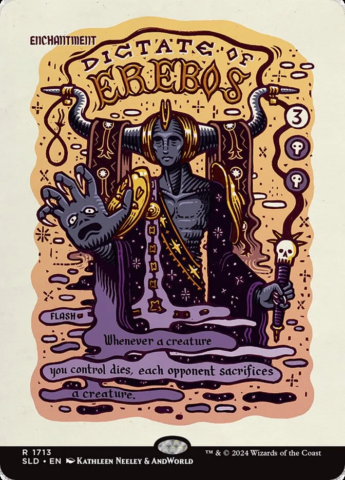 2019 Secret Lair Drop Dictate of Erebos #1713 rare card image