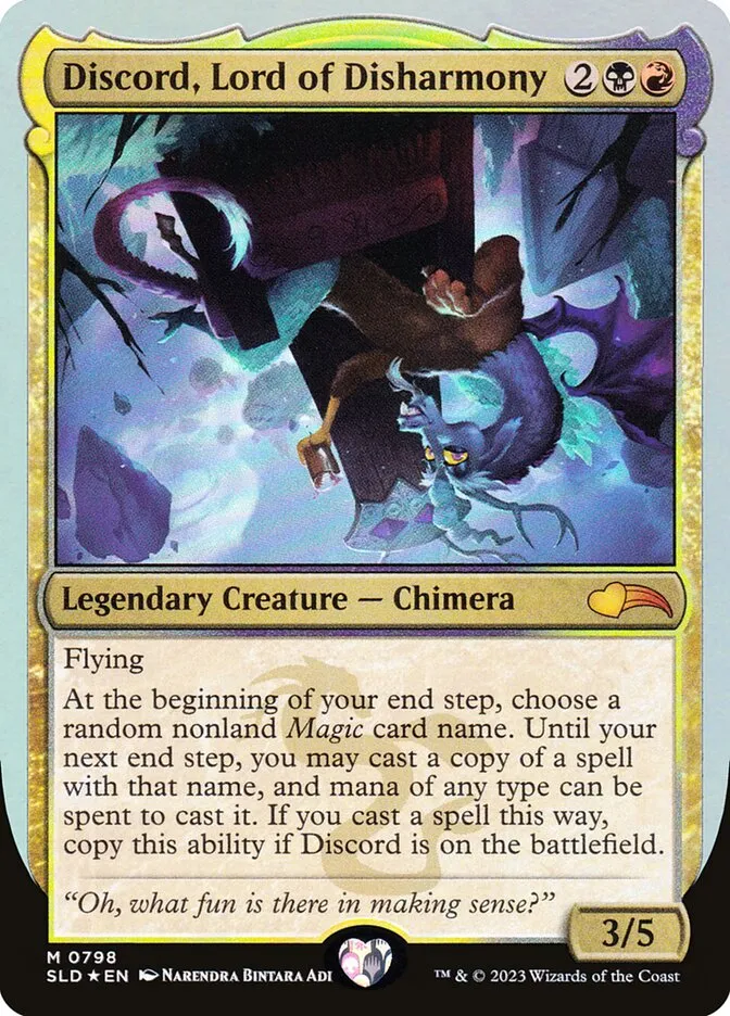 2019 Secret Lair Drop Discord, Lord of Disharmony #798 mythic card image